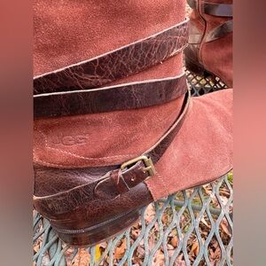 UGG Brown Suede Deanna Mid-calf Leather Riding Boots